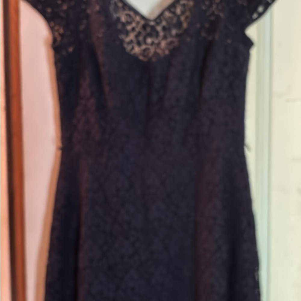 White House Black Market Black Flutter Sleeve Mini Dress